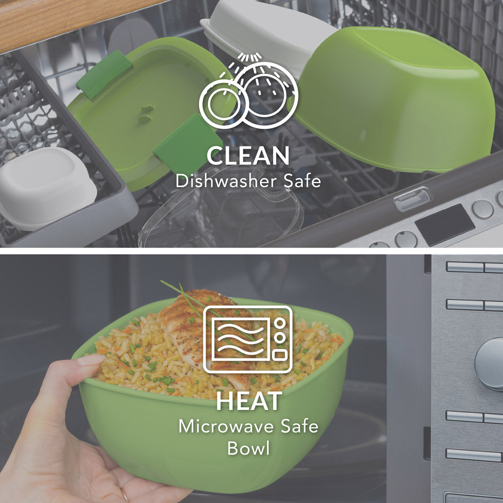 Bentgo® Salad Container (2-Pack) - Green | Dishwasher Safe and Microwave Safe
