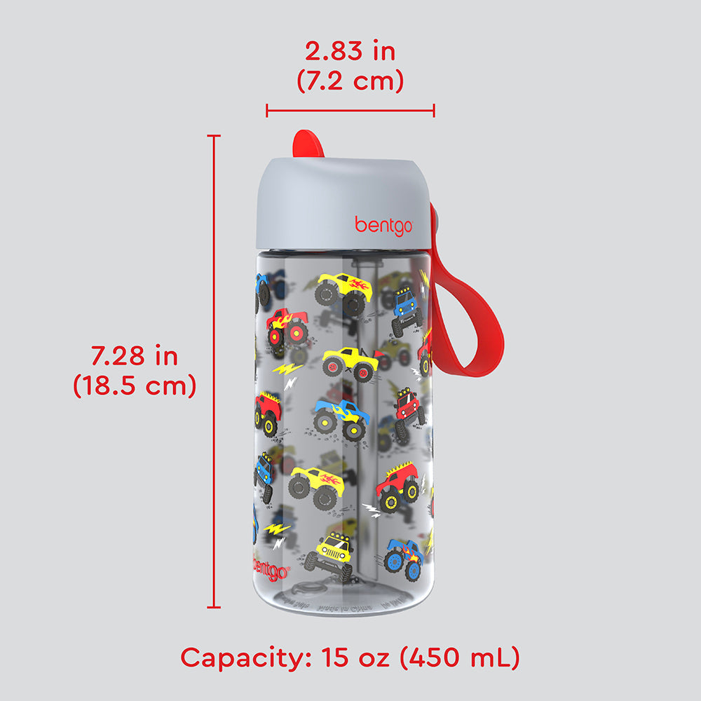 Bentgo® Kids Water Bottle - Trucks | Dimensions + What’s In The Box
